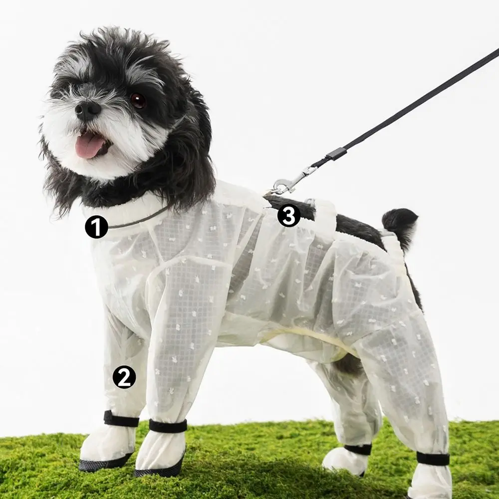 

Thin Breathable Dog Jumpsuit Soft Adjustable Belly-Covering Pet Outfit Easy To Clean Reflective Strip Pets Dustproof Pants
