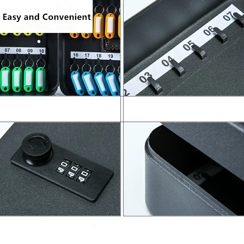 Wall-mounted key storage storage box safe password anti-theft password lock home key safe black anti-theft safe key box