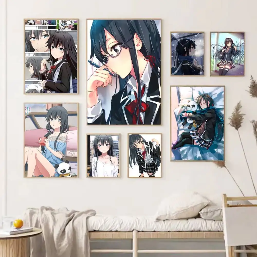 Anime Girl Y-Yukinoshita Yukino Poster Self-adhesive Art Waterproof Paper Sticker Coffee House Bar Room Wall Decor