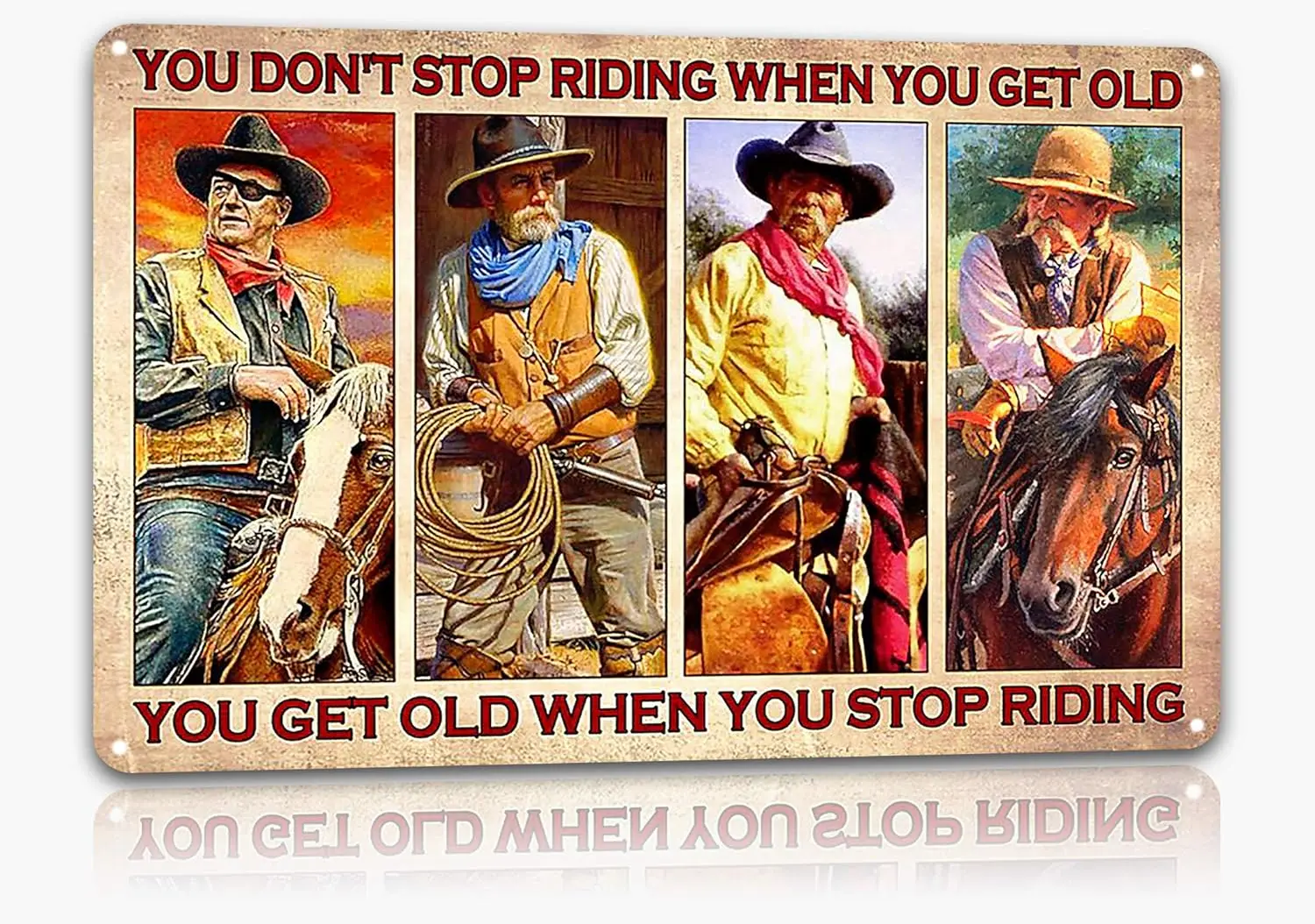 Vintage Tin Sign You Dont Stop Riding When You Get Old You Get Old When You Stop Riding-Home Wall Decoration Garage Bar Dec sign