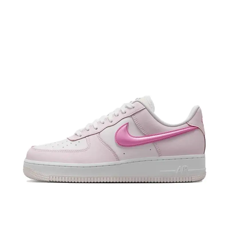 Nike Air Force 1 LOW Lightweight and Durable Low-top Outdoor Wear-resistant Campus Sneakers for Women in White and Pink