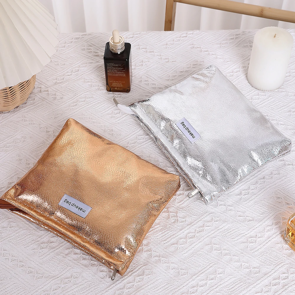 موضة لامعة الترتر حقيبة مستحضرات التجميل المحمولة المرأة مخلب زيبر الحقيبة حقيبة يد ماكياج مستلزمات التجميل تخزين أكياس مربعة بالجملة