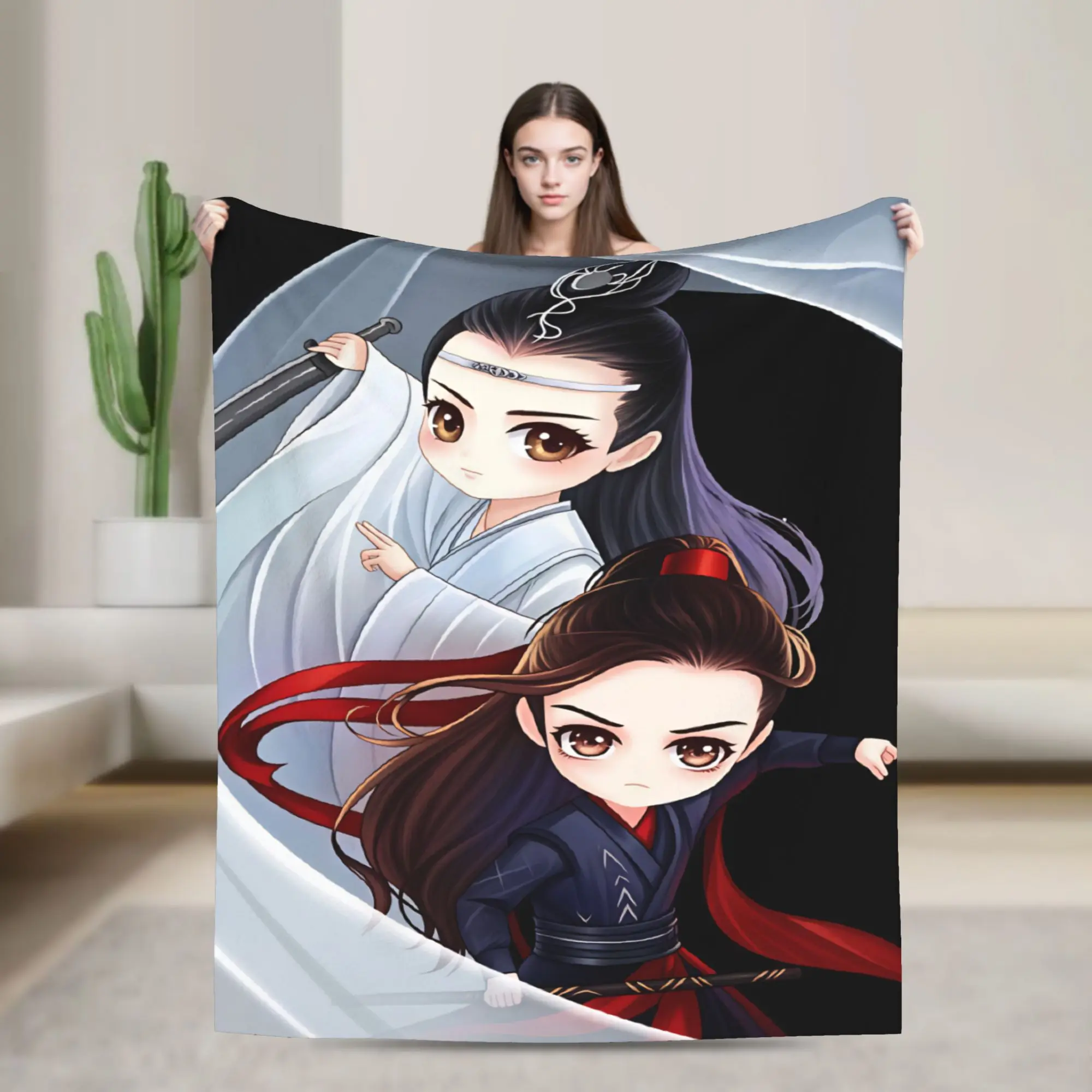 WangXian Bunny Mo Dao Zu Shi The Untamed Blanket Camping Flannel Throw Blanket For Chair Sofa Bed Super Warm Bedspread Gift