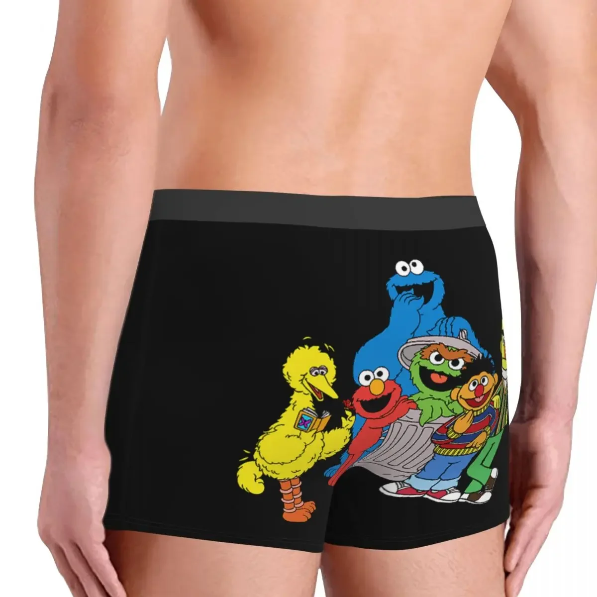 Biancheria intima personalizzata del fumetto stampa maschile personalizzata Elmo Big Bird Boxer Shorts mutandine slip mutande traspiranti