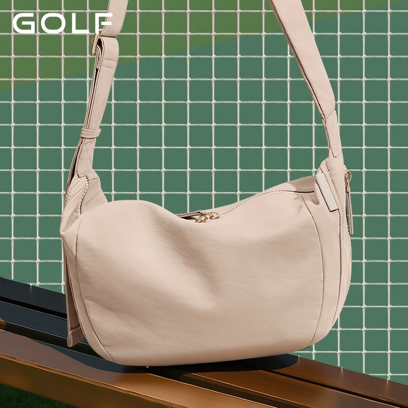 

GOLF Fashionable Women's Crossbody Bag Waterproof Single Shoulder Bag for Lady Light Weight Oxford Cloth Sling Bag Solid Color