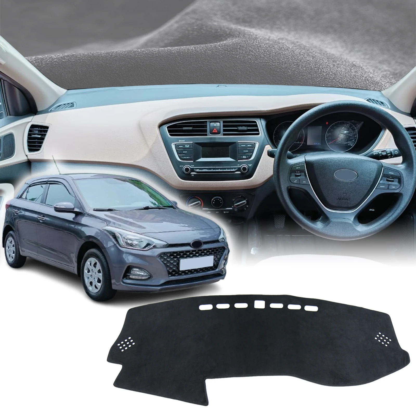 

for Hyundai I20 GB IB 2014 2015 2016 2017-2019 Dashmat DashMat Sunshade Dashboard Cover Pad Protective Carpet Car Accessories