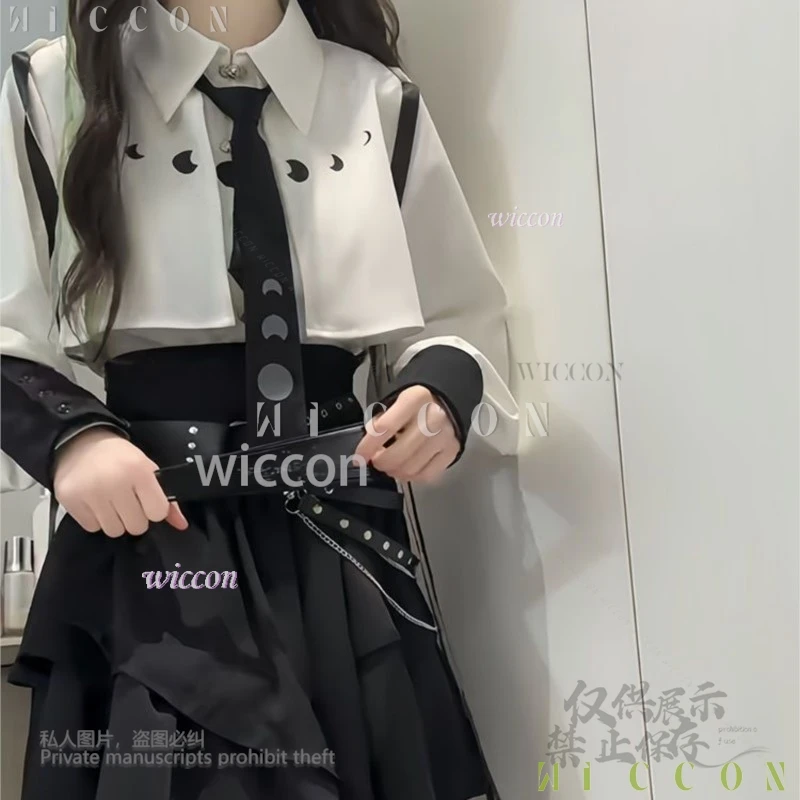 アニメ Jirai Kei スタイル甘いレースアップスリムシャツサブカルチャーハイウエスト包帯 Y2K スカートスリム固体ストリートウェアゴシック JK D ドレス-u