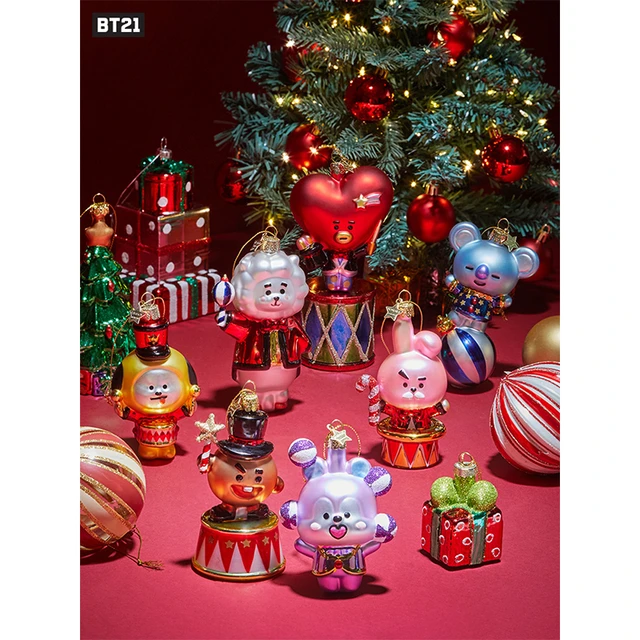 Bt21 vondelsオーナメントシリーズ、クリスマス人形ペンダント、カワイイキーホルダー、クリスマスギフトおもちゃ、カワイイアニメ、ライン友達、クッキー、カヤ、rj  - AliExpress