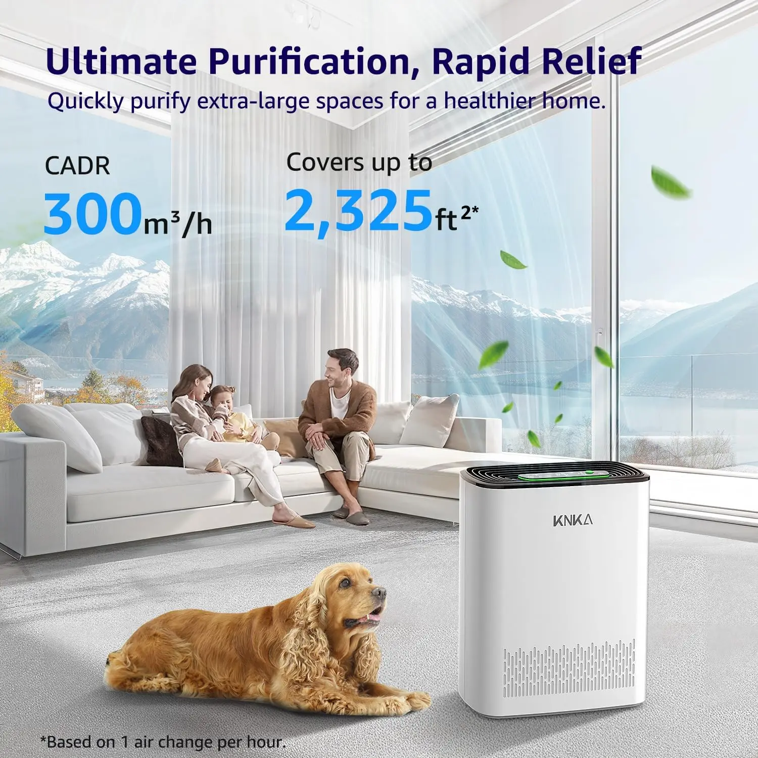 Large Room Air Purifier up to 2325 Sq Ft with HEPA Filter, Washable Filters, Air Quality Monitor, Auto & Sleep Modes