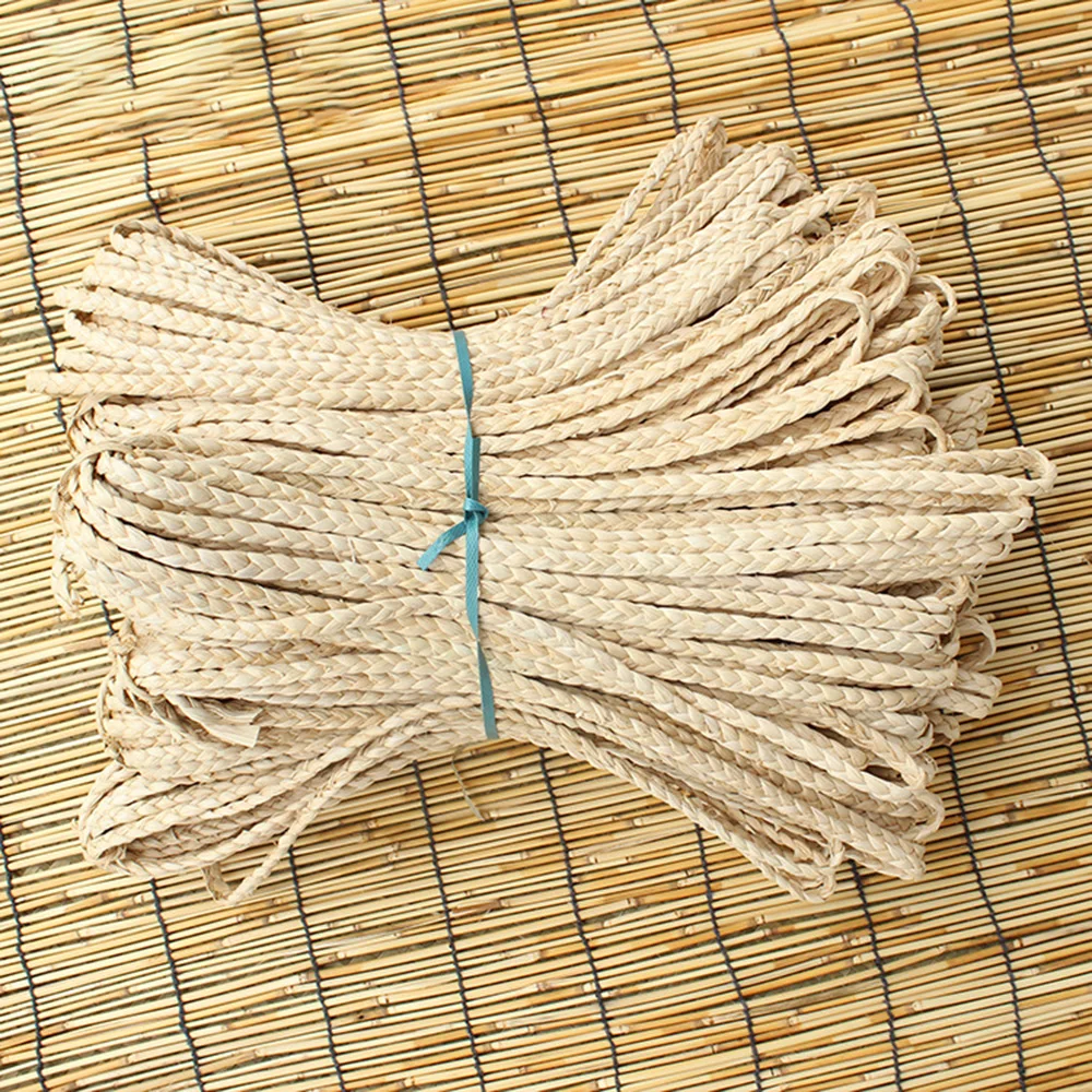 1PC 4M 3 Strand Corn Husk Straw Material Rattan Weaving Braid Straw Materials For Furniture Bag DIY Handmade Decor Craft