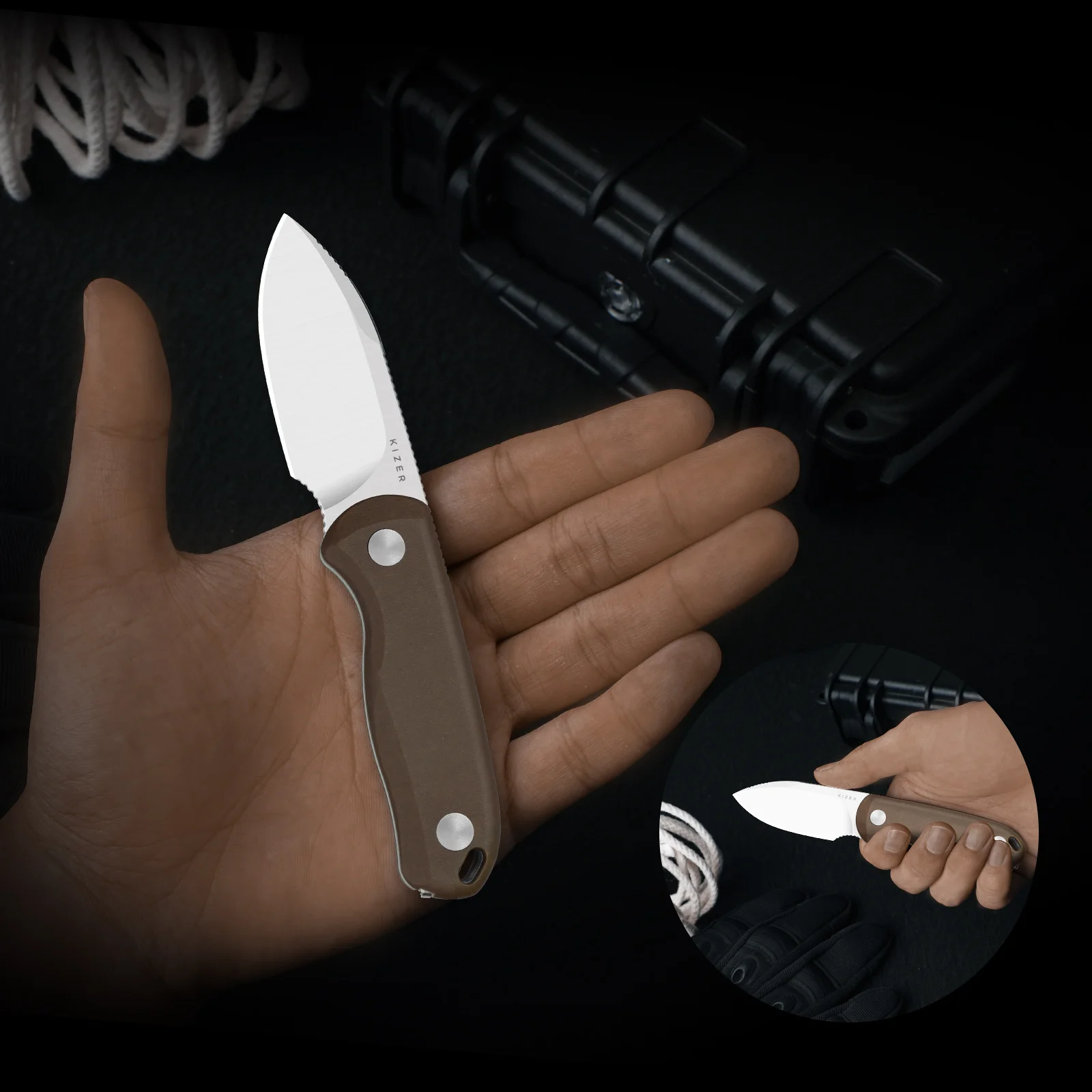 Kizer شفرة مثبتة سكين قطرة الدب فيكس 1092/1093/1094 G10/ميكارتا/ألياف الكربون مقبض AEB-L/S45VN/14C28N/M390 شفرة EDC السكاكين