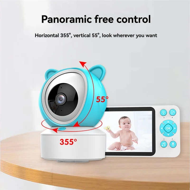 ABSQ-Tuya Remote Control Indoor Surveillance Camera 5-Inch IPS HD Screen Display Baby Monitor Two-Way Intercom For Babies