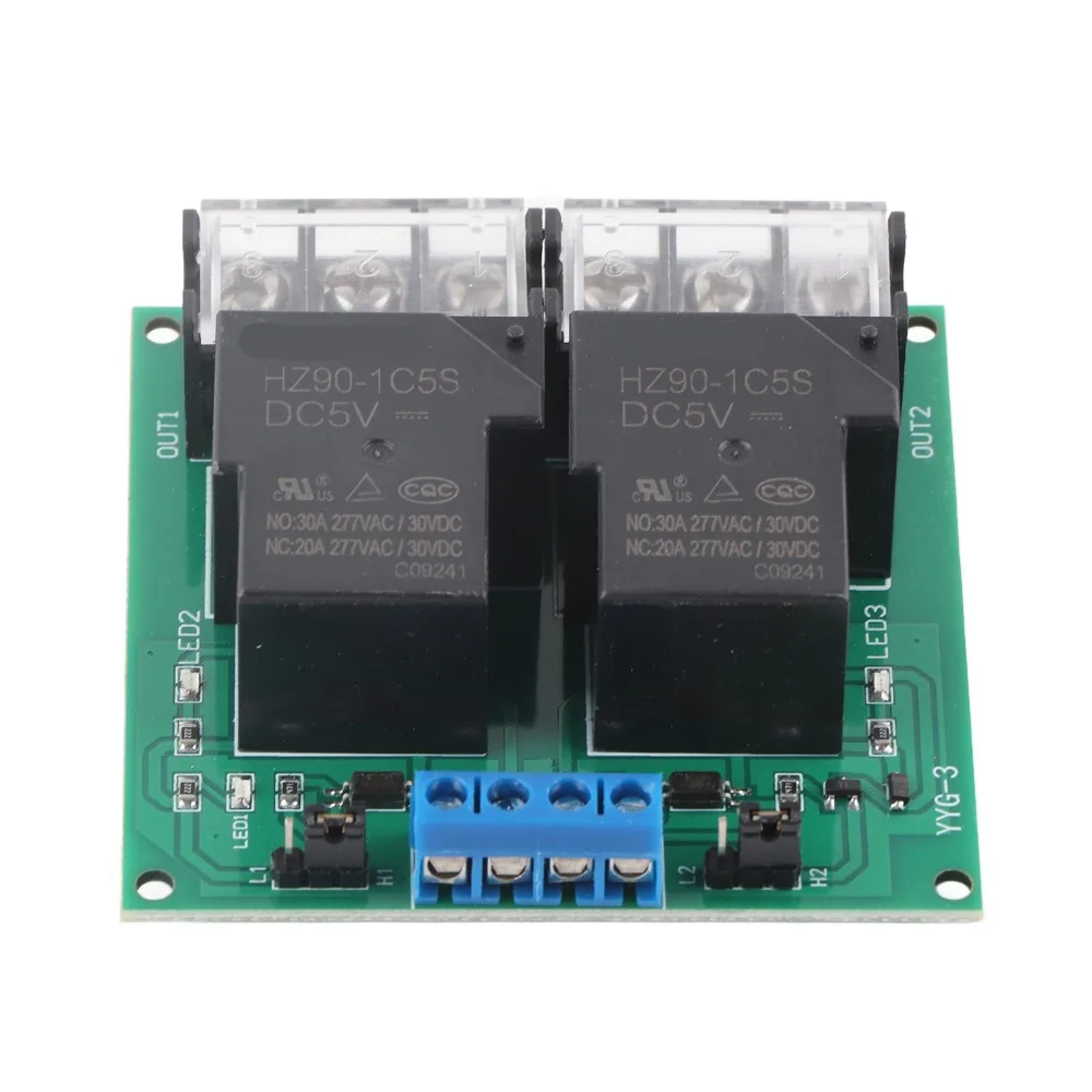 High Power YYG-3 Optocoupler Isolation Relay 30A Two Way 30A Relay Module DC5/12V Two Way Relay Module Power Switching