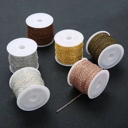 10 Yards/roll Iron Link Chains Gold Silver Color Cross Cable Chains Metal Bulk Chain For DIY Jewelry Making Necklace Bracelet