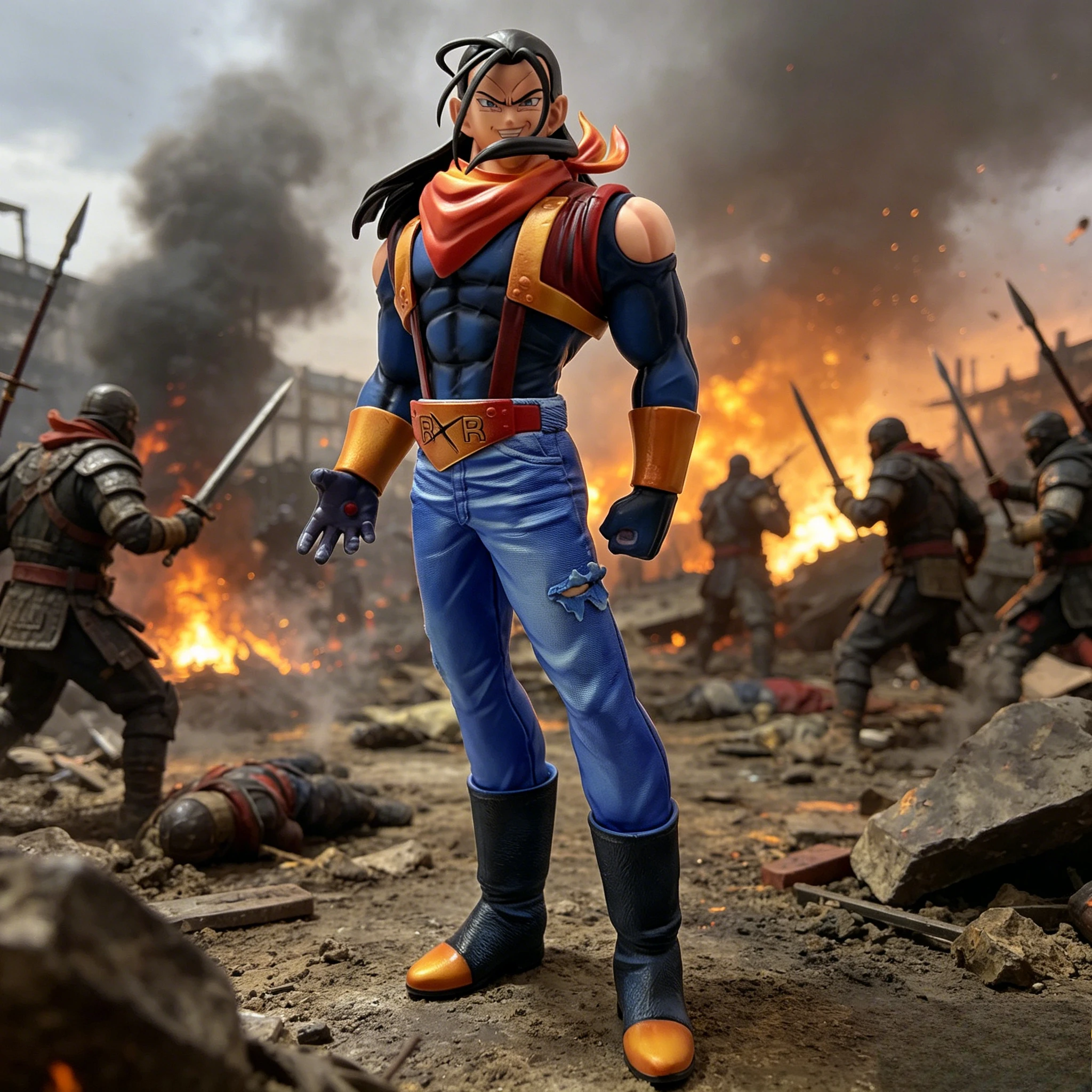 Anime Dragon Ball Z Figuren SUPER 17 Figur 33cm/12,99 Zoll PVC Actionfigur Android 17 Statue Sammlermodell Spielzeug Geschenke