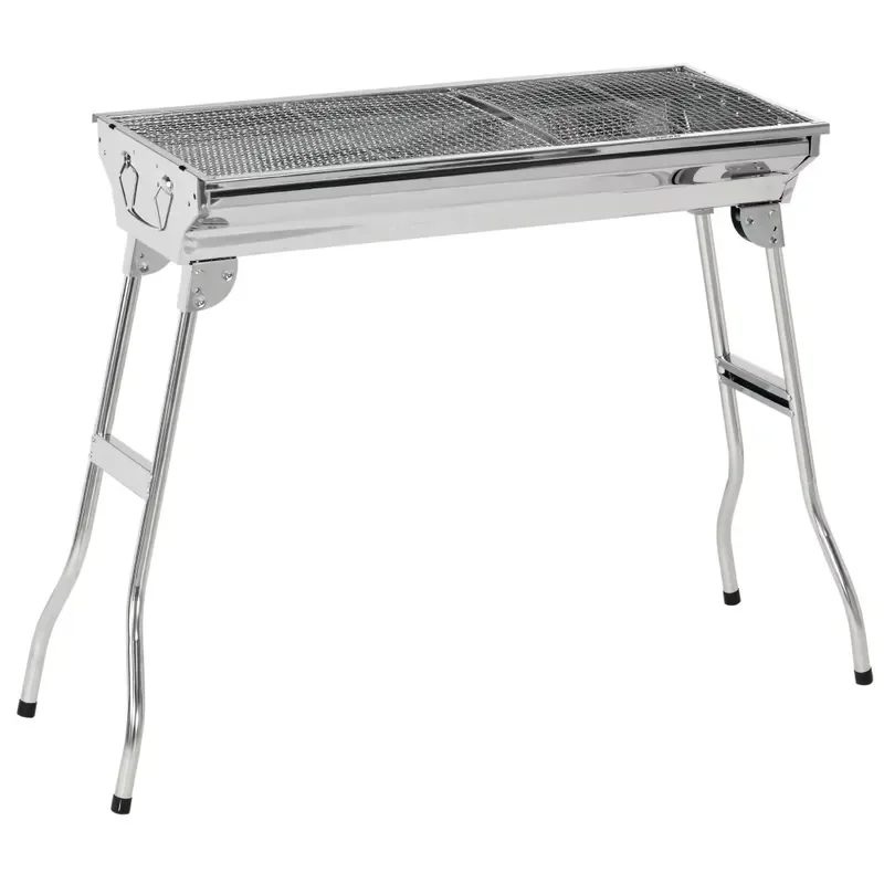 Stainless Steel Portable Charcoal Grill Folding BBQ for Outdoor Camping Picnic Backyard Cooking Party Tailgating Barbecue
