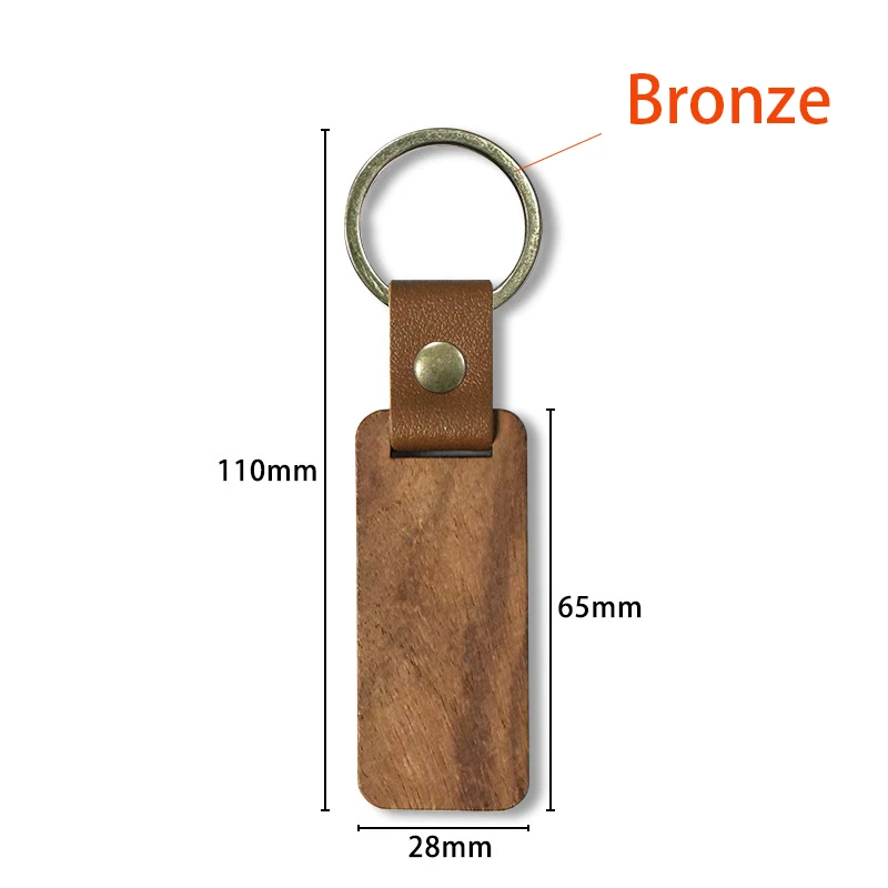 10-100 stuks DIY souvenir sleutelhanger lederen sublimatie blanco houten sleutelhangers sleutelhanger