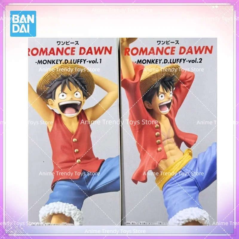 Em Estoque Original BANDAI BANPRESTO One Piece Luffy ROMANCE DAWN-MONKEY.D.LUFFY Vol.1 Vol.2 Coleção de Modelos de Anime Presentes WY
