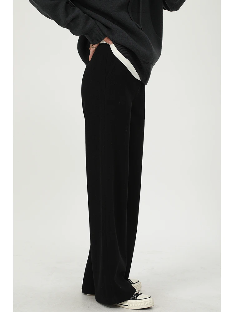 

Thi Warm Wide Leg Casual Pants Straight Cut Long Rice Noodle Pants Visual Lengthening MAS&JM Autumn Winter High Waist Trousers