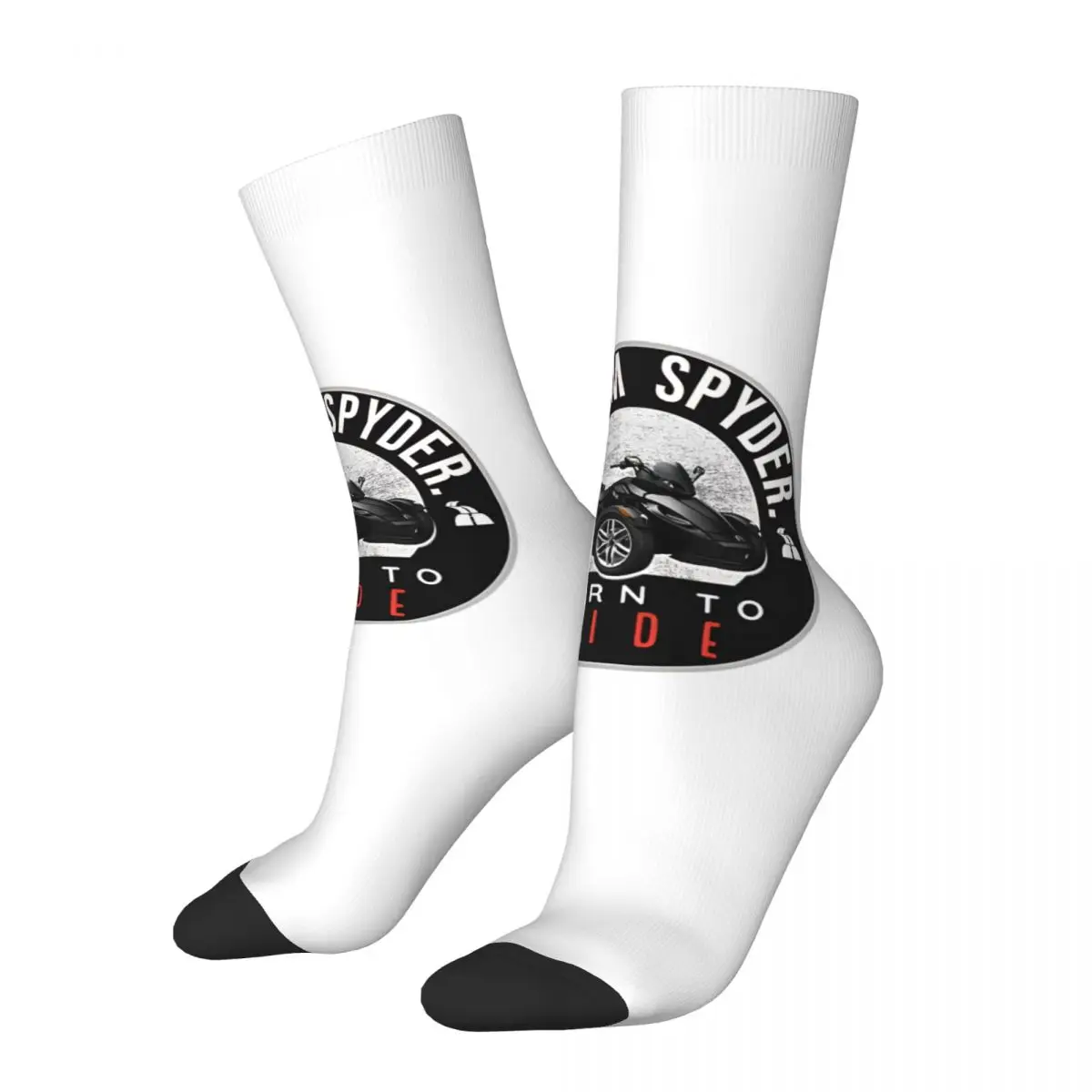 Hip Hop Vintage Spyder Born To Ride Crazy Men's compression Socks Unisex Can Am Harajuku Seamless Printed Funny Crew Sock