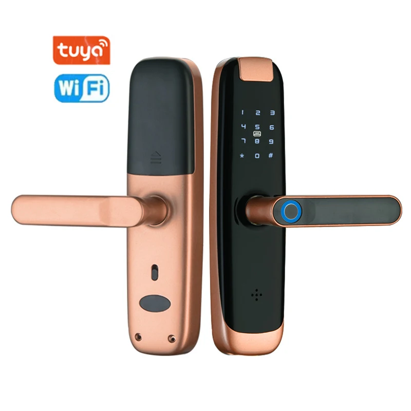 

Tuya Wifi Electronic Smart Lock With Biometric Fingerprint Digital Keypad APP Remote Unlock Home Security Door Lock