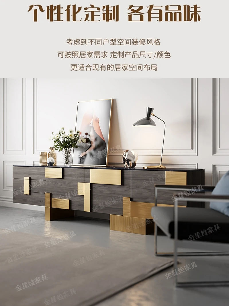 Light luxury Xuan closet creative design novel living room display cabinet Italian TV cabinet rock board storage cabinet locker