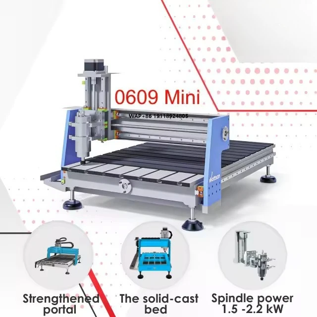

1.5kw 2.2kw 3d Engraving 0609 Mini Cnc Milling Machine for Wood Soft Metal Carving Engraver Router