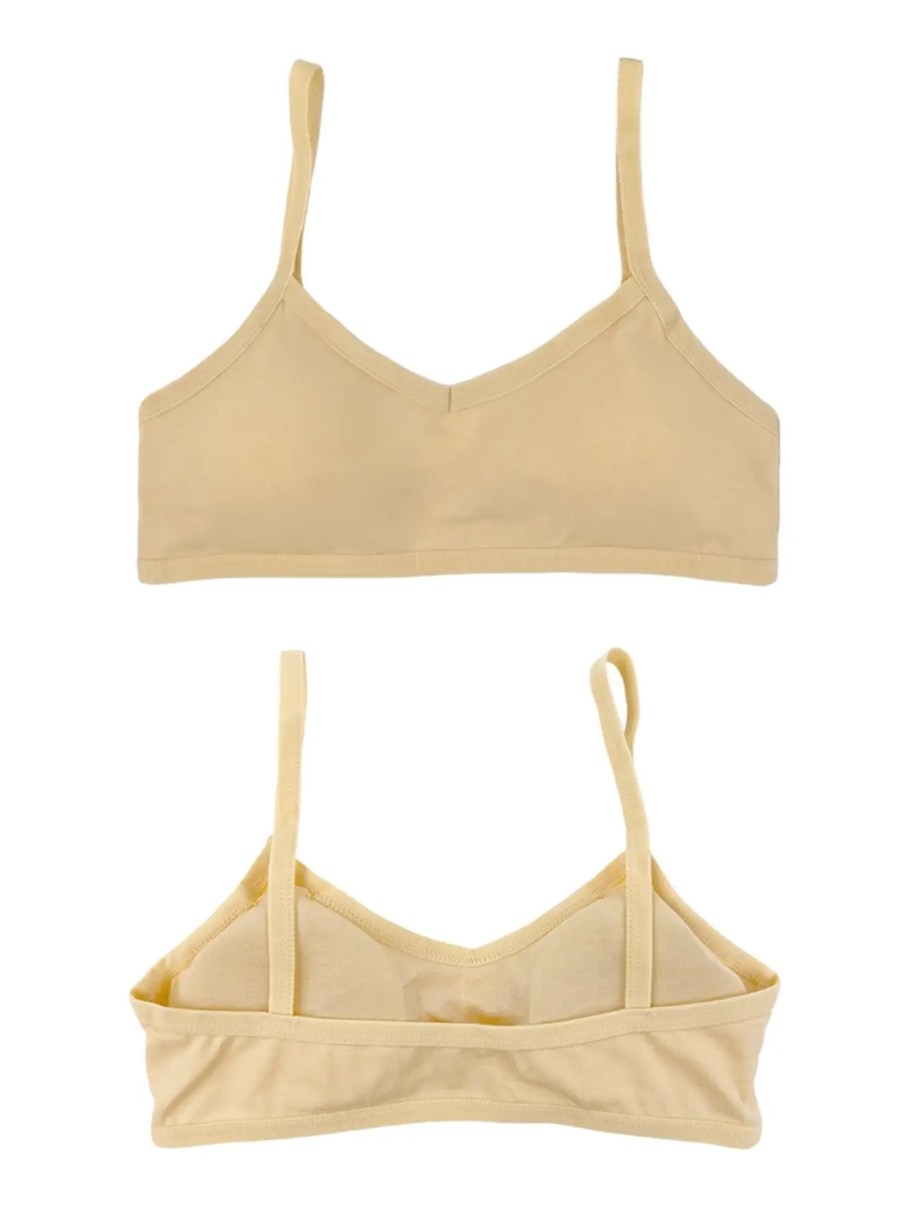6 Pack Girls Cotton Training Bra Solid Color with Chest Pad Underwear for Kids 8-12 Years