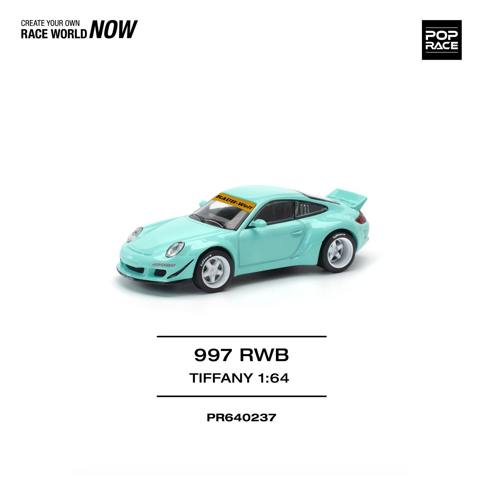 

Модель автомобиля POPRACE 1/64 997 RWB Tiffany Blue Alloy
