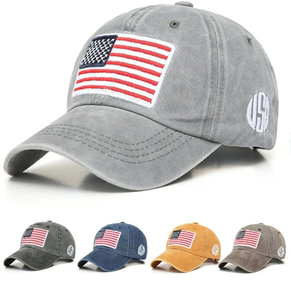 

Patriotic Caps Gauze Hat Outdoor Sport Leisure Field Training Camouflage Hat Outdoor Sport Cap Flag Embroidery Hat Sunhat