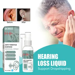 Ears Pain Relief Liquid Protect Hearing Loss Cure Acute Otitis Deafness Anti Itching Cleansing Earwax Tinnitus Treatment Spray