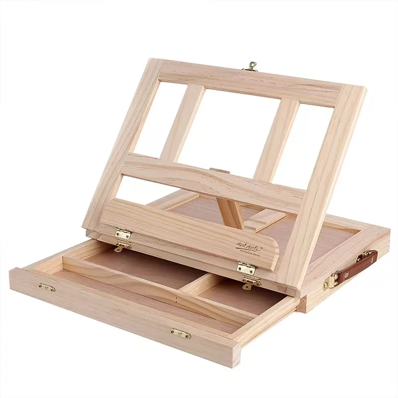 

Multifunction Painting Easel Box Artist Desk Easel Portable Miniature Desk Light Weight Folding Easel For Storage During Trips