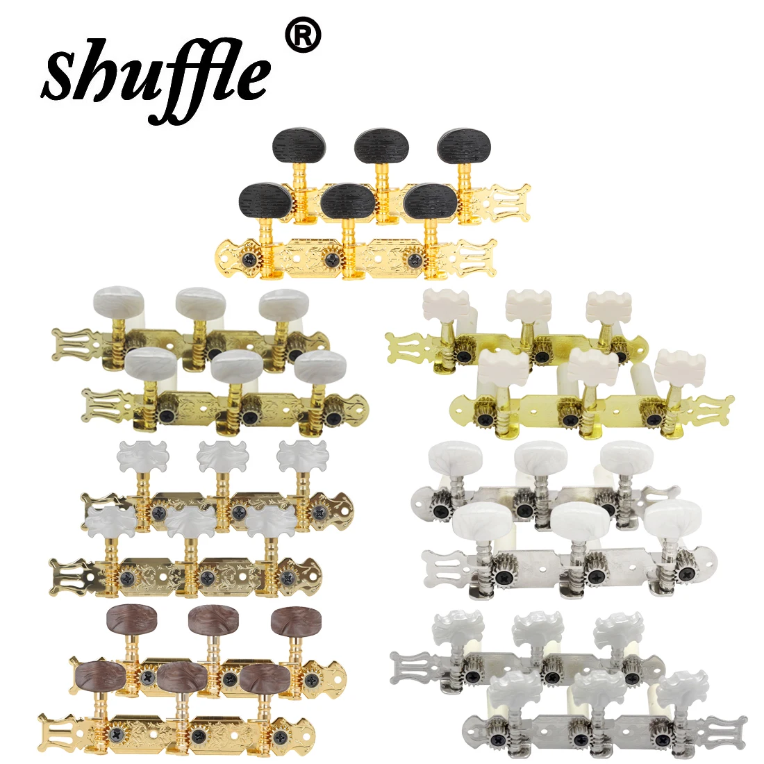 Classical Guitar Knobs Triple Guitar Tuners Machine Head Classical Guitar Tuning Pegs Knobs Classical Guitar Accessories Parts