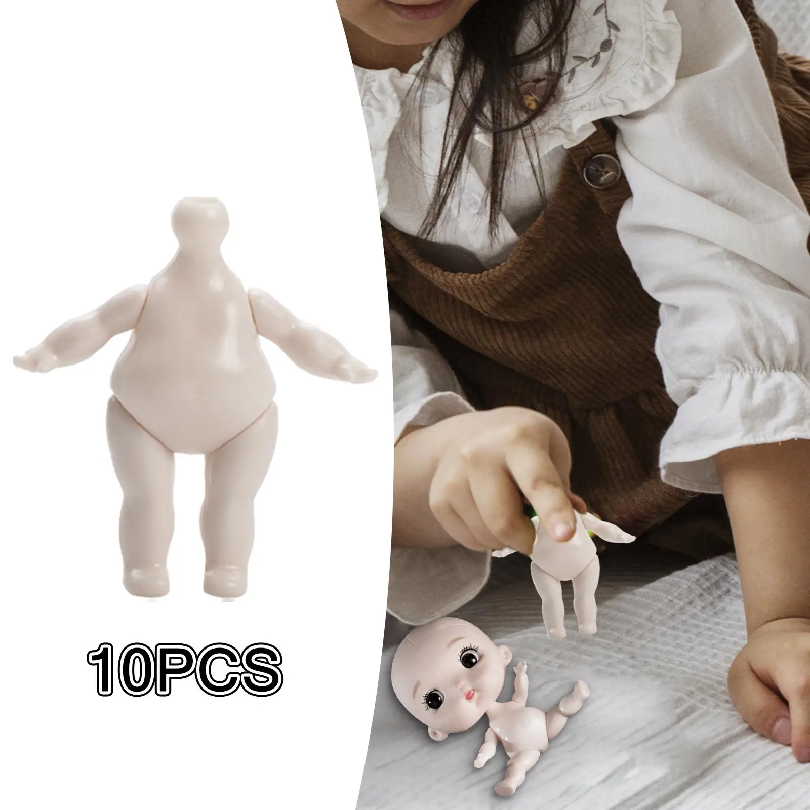 

10Pcs Doll Nude Body 5cm for Doll White Color Dolls Action Figure Gifts DIY