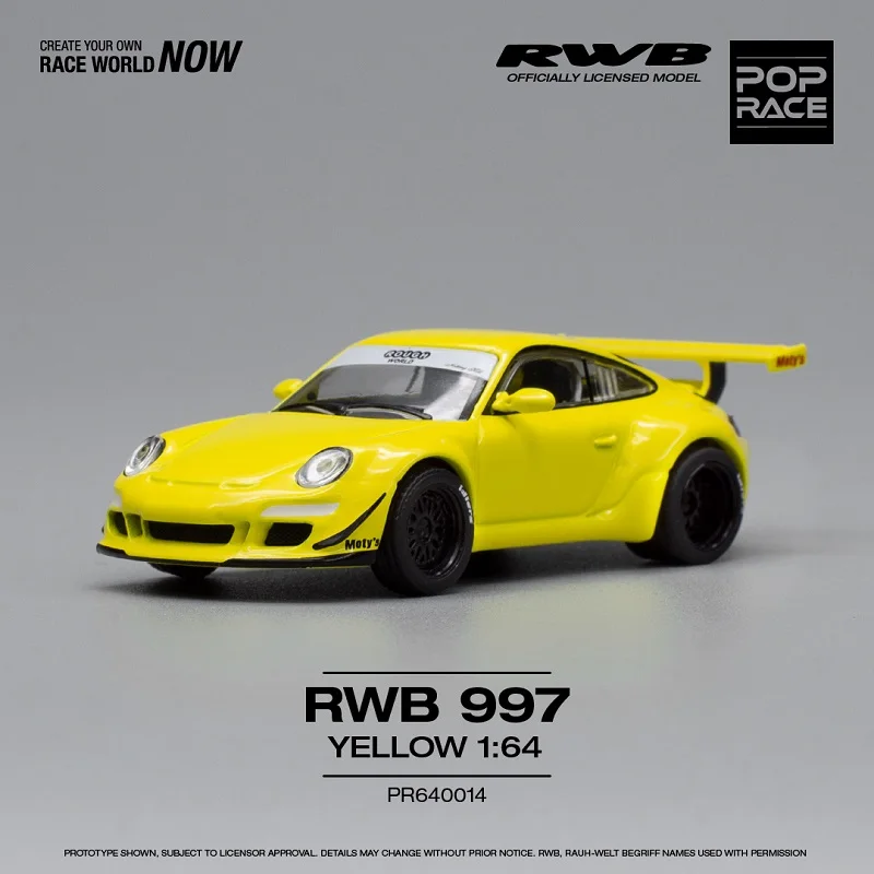 

PopRace 1:64 RWB 997 желтая модель автомобиля