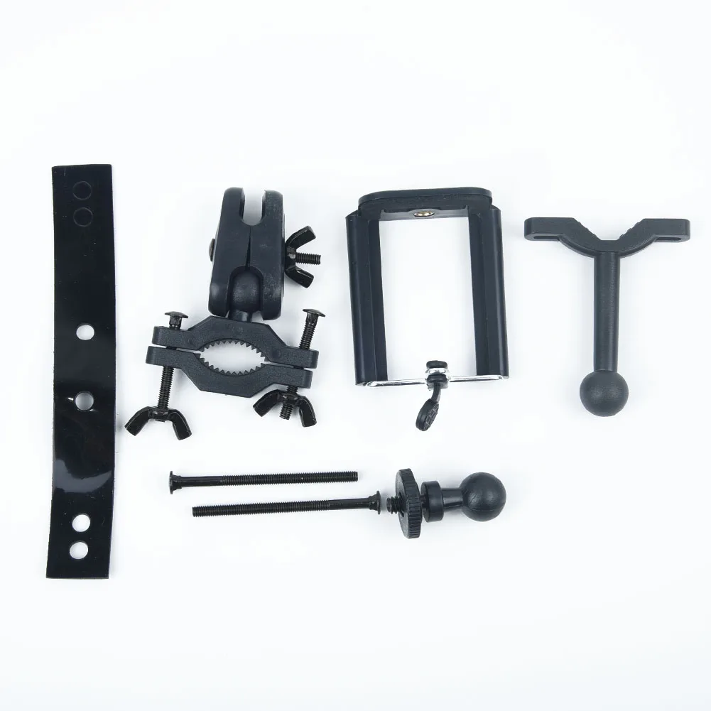 Cell Phone GPS Rear View Mirror Mount Stand Holder Cradle, Adjustable Side Grippers, Scratch Free Sponge Pad, Black