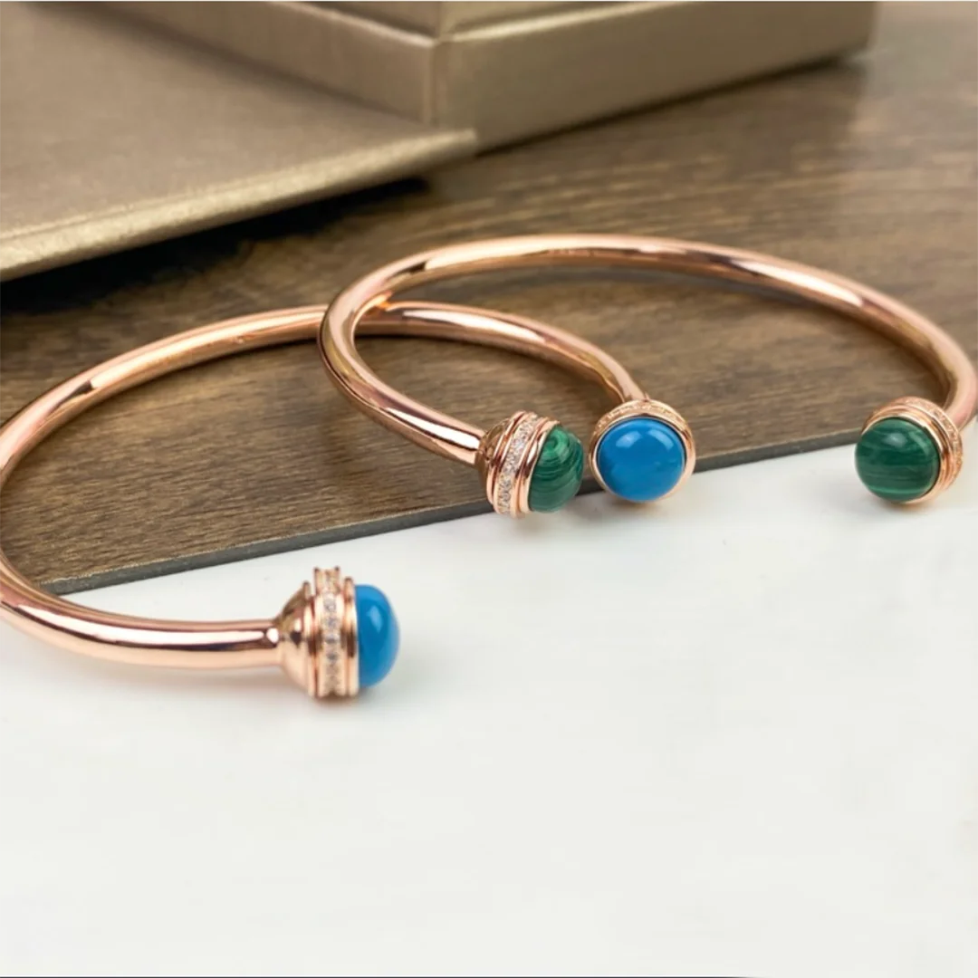 تصميم من الفضة الإسترليني عيار 925 مرصع بسوار نسائي مفتوح الفم، هدية فاخرة وعصرية للارتداء اليومي. #4