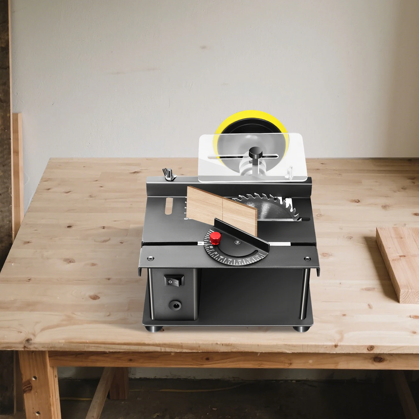 

Мини-настольная пила CNCEST 200 Вт, настольная многофункциональная пила 8500 об/мин для дерева/печатных плат/акрила/пластика, регулируемая скорость и угол