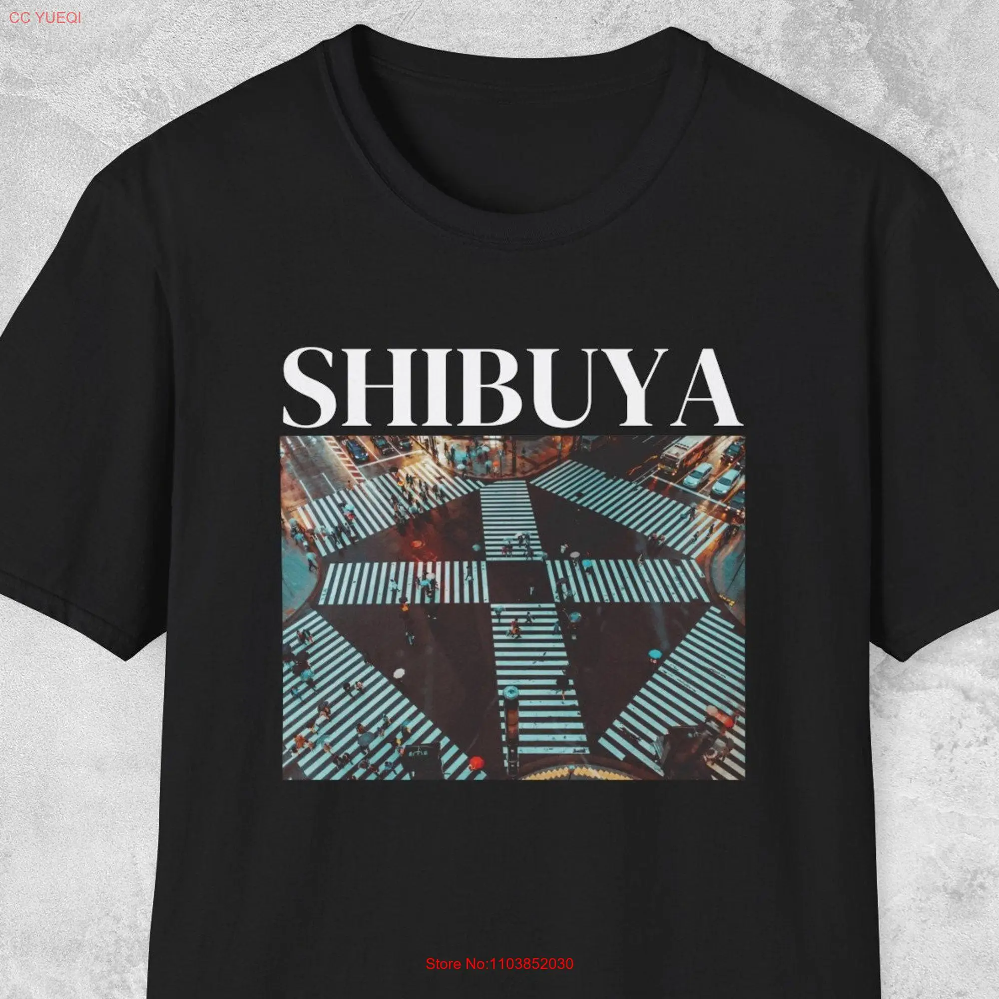 Футболка Shibuya в винтажном стиле, Токио, с длинным или коротким рукавом