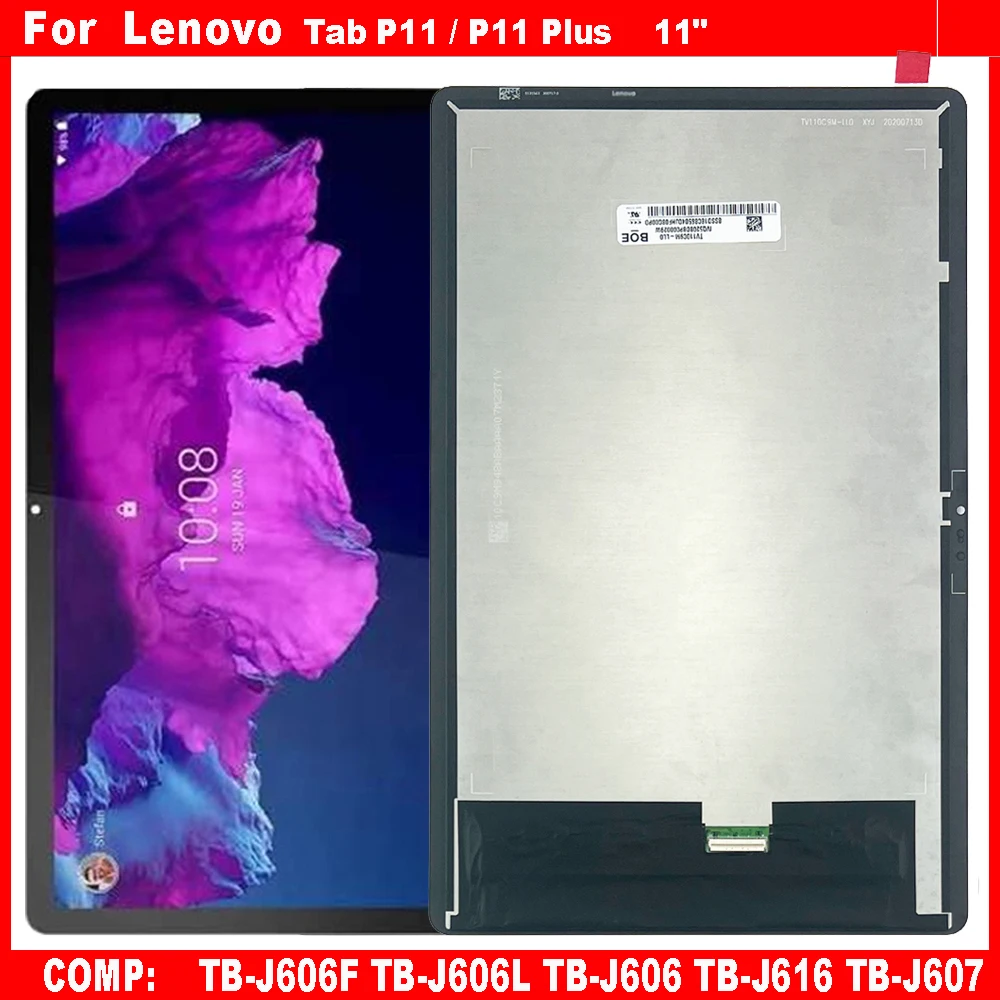 

Для Lenovo Tab P11/P11 Plus TB-J606F TB-J606L TB-J606 TB-J616 TB-J607 J606 J616 ЖК-дисплей с цифровым преобразователем сенсорного экрана в сборе