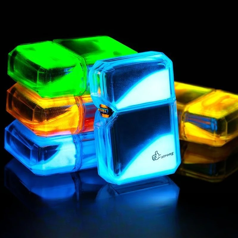 Glowing Speed and Fluorescent Gas Lighter Windproof Creative Transparent Shell Shell Accessories for Boyfriend Fashion Gift
