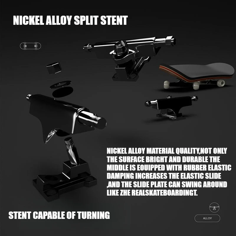 9種類のフィンガースクーター、メープルウッド製プロ仕様ミニ木製スケートボードセット、デスクトップ競技用おもちゃ、子供用卓上おもちゃ（男の子向け）