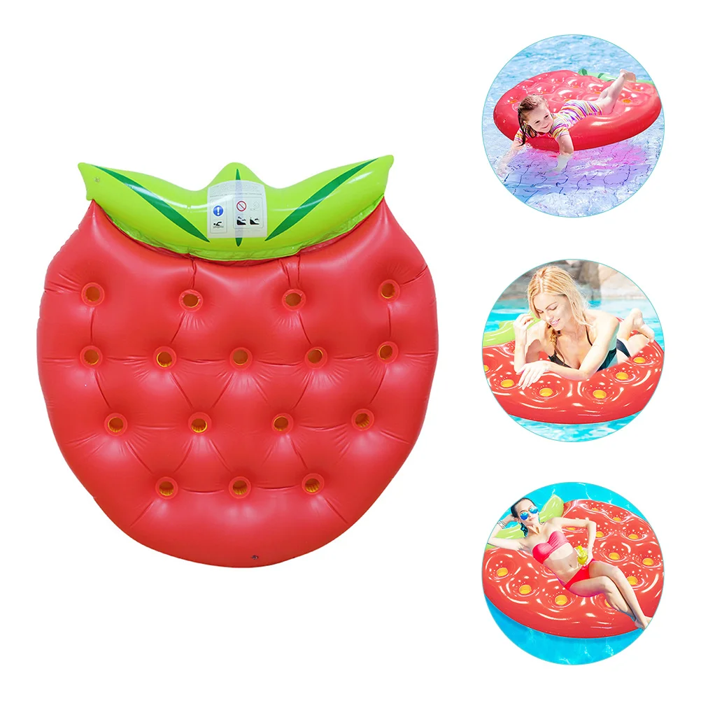 

Inflatable Floating Row Water Raft Pad Strawberry Shape Pvc Swimming Bed Mat Pool