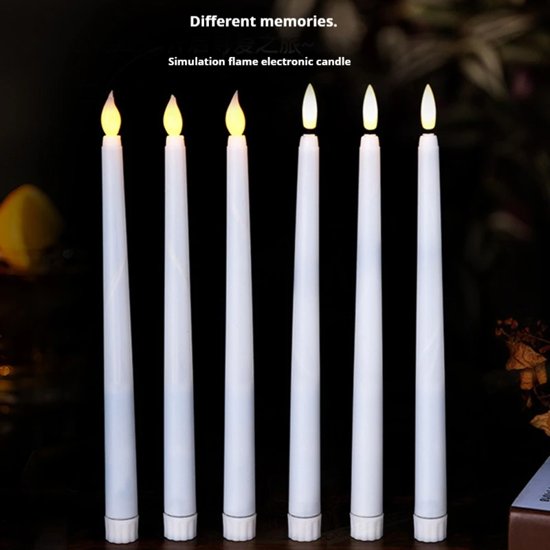 1pcs Halloween Led Electronic Candle Christmas Tree Long Pole Candle Light Creative Birthday Simulation Candle