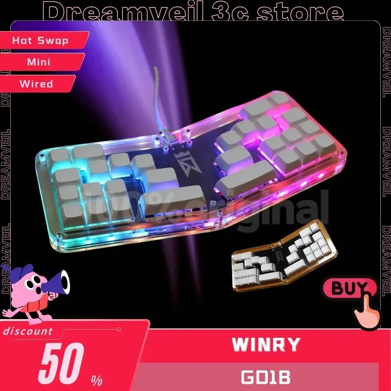 

Winry GD1B Mechanical Keyboard Wired Mini Keyboard Customization Hot Swapping Gamer Keyboard For Windows/Macos/iOS/Android Gift