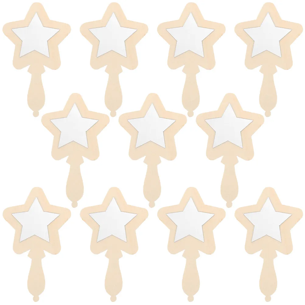 20Pcs Kids DIY Mirror Craft Set Wooden Handheld Mirrors Small Unfinished Craft Mirrors for Painting Art Activities Vintage Style