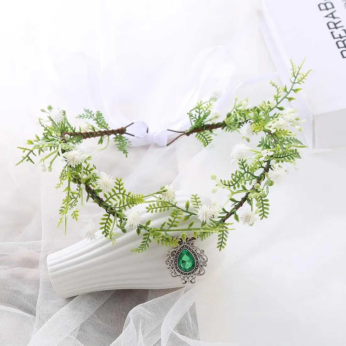 Halloween Fairy Flower Leaf Crowns Cosplay Costume Wedding Elf Headpiece Photoshoot Forest Floral Headband for Women Girls