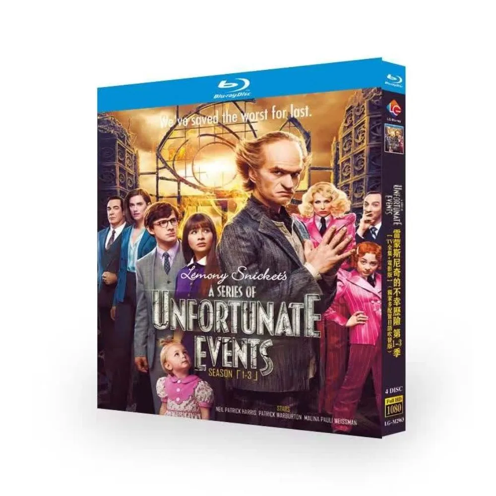 Una serie de acontecimientos desafortunados: Temporada (1-3) Disco Blu-ray de 4 discos
