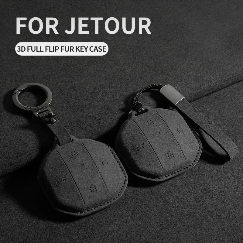 Car Key Case Cover For Jetour Freer Freedom T2 Freer Traveller T1 2025 Car Remote Series Keychain Suede Holder Shell Accessories