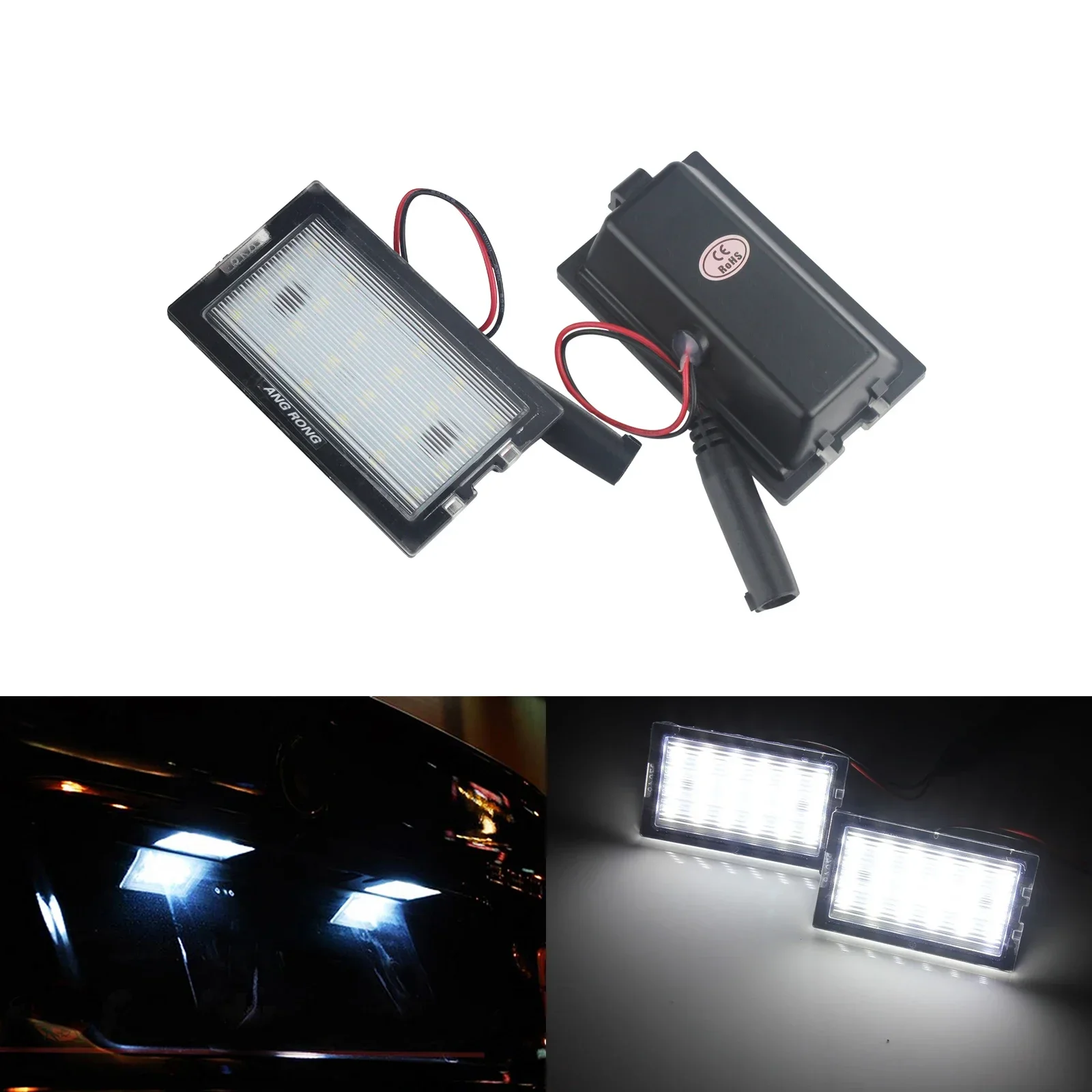 

ANGRONG White LED License Number Plate Light Lamp No Error For Land Rover Discovery LR3 LR4